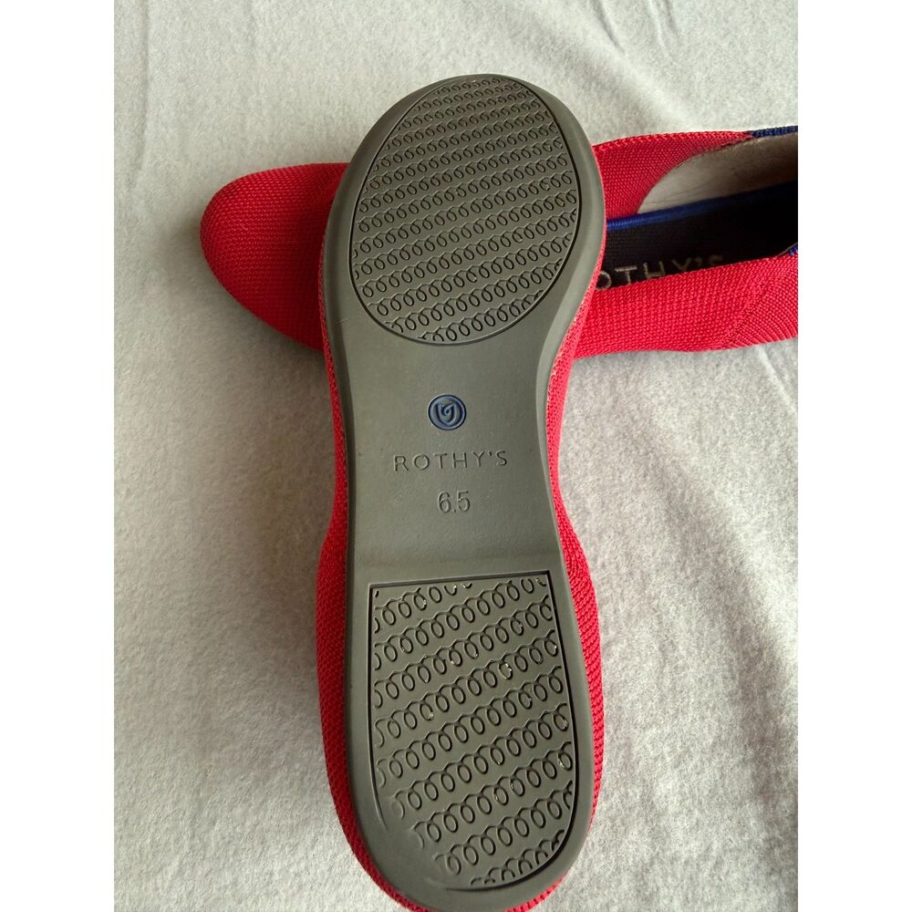 Rothy's Red Knit Ballet Flats Women's Size 6.5 - Great for travel! - Picture 3 of 5